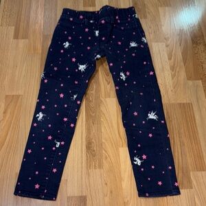 Gap Kids Girls Navy Unicorn and Star Print Jeans
